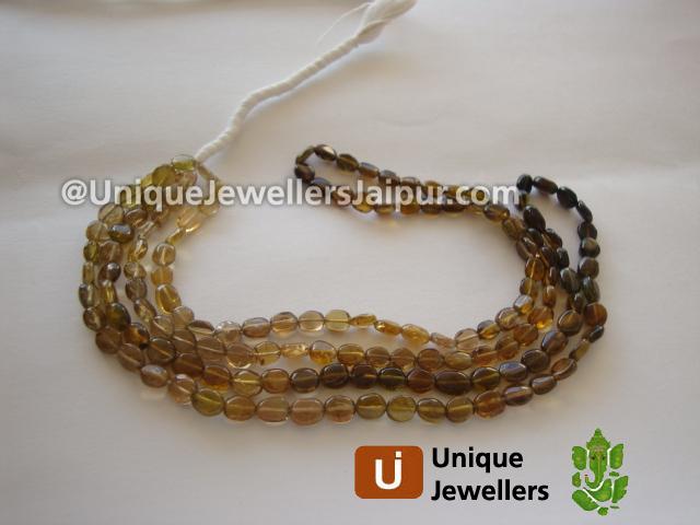 Yellow Tourmaline Plain Oval Beads